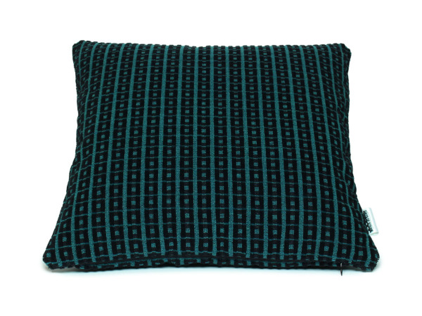 Square Grid (Blue) Moquette Cushion - 40×40cm