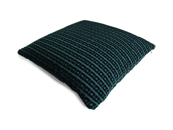 Square Grid (Blue) Moquette Cushion - 40×40cm